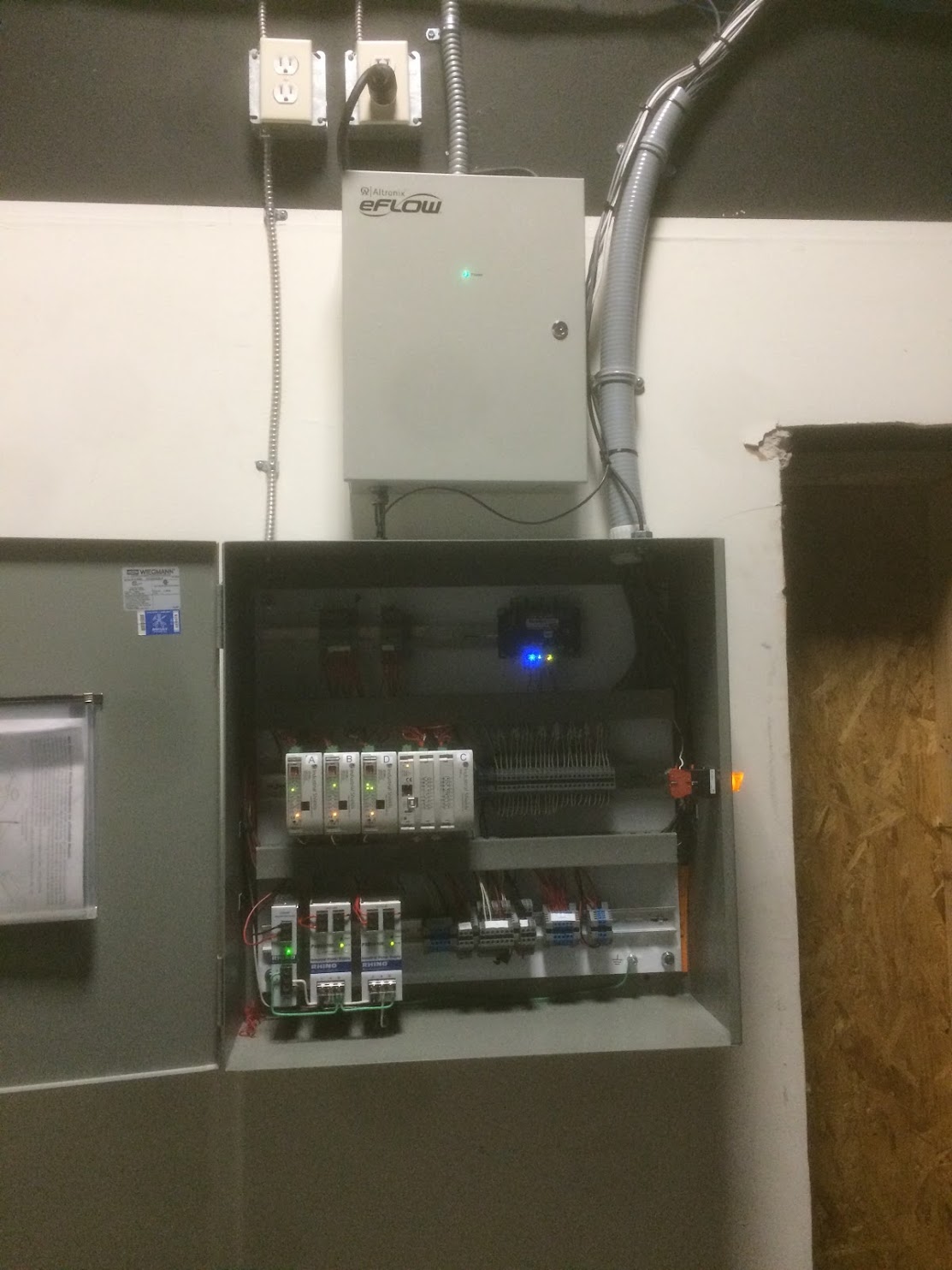 PLC control system and Access power controller inside an escape room